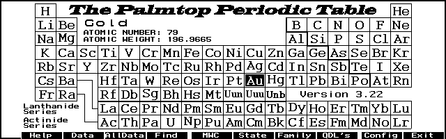 Captura de Palmtop Periodic Table